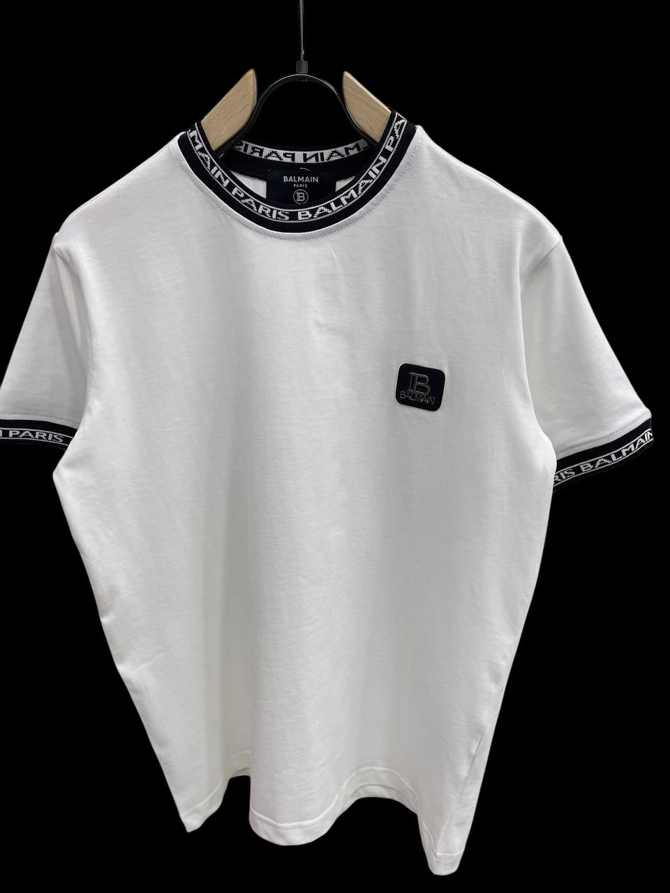 Balmain Paris Logo Trim T-Shirt – White
