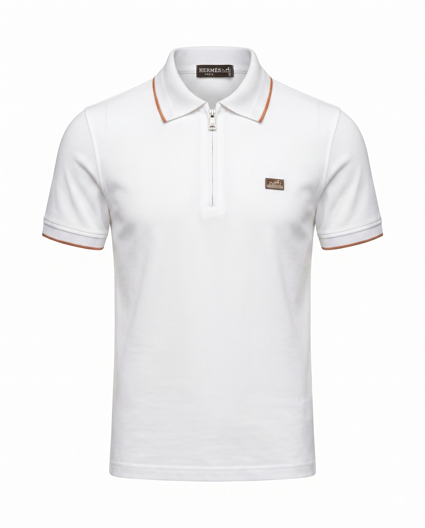Hermes White Zip Polo – Elevated Everyday Luxury