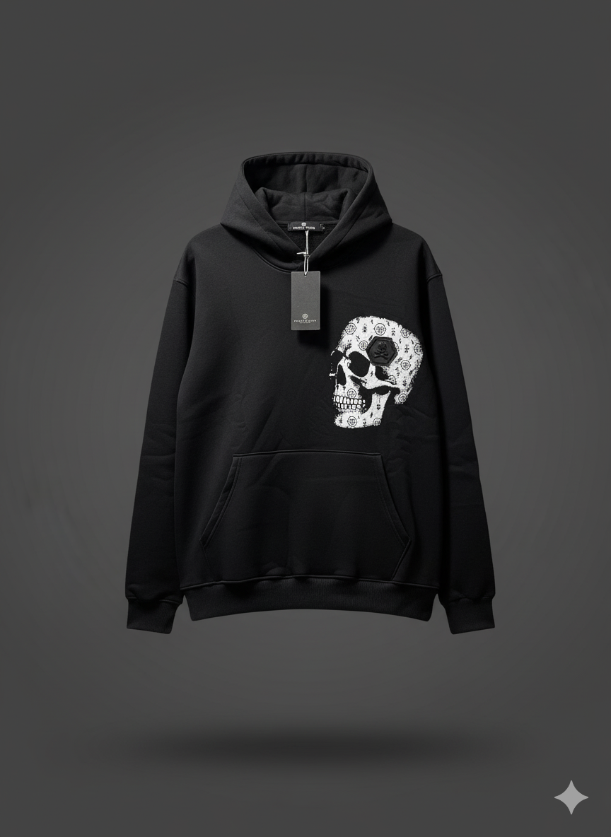 Philipp Plein Black Skull Hoodie