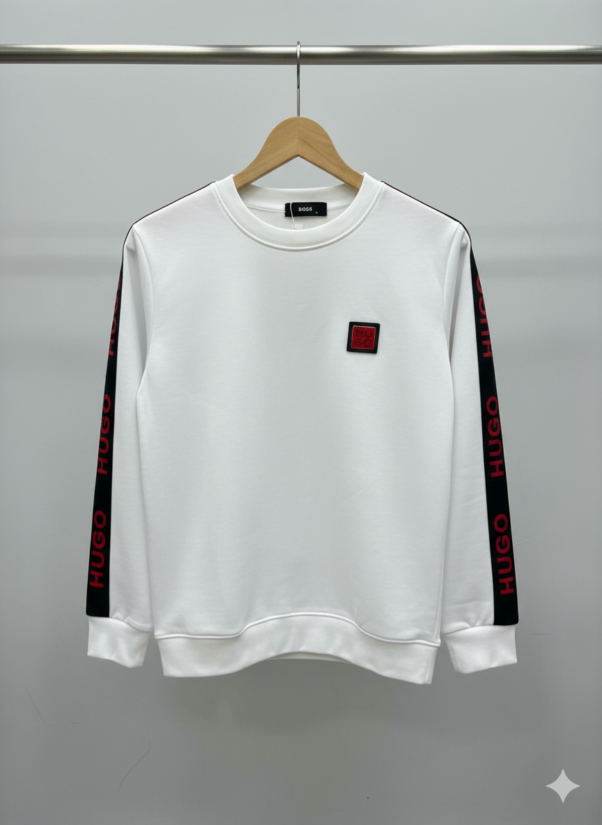 HUGO Logo Tape Crewneck Sweatshirt