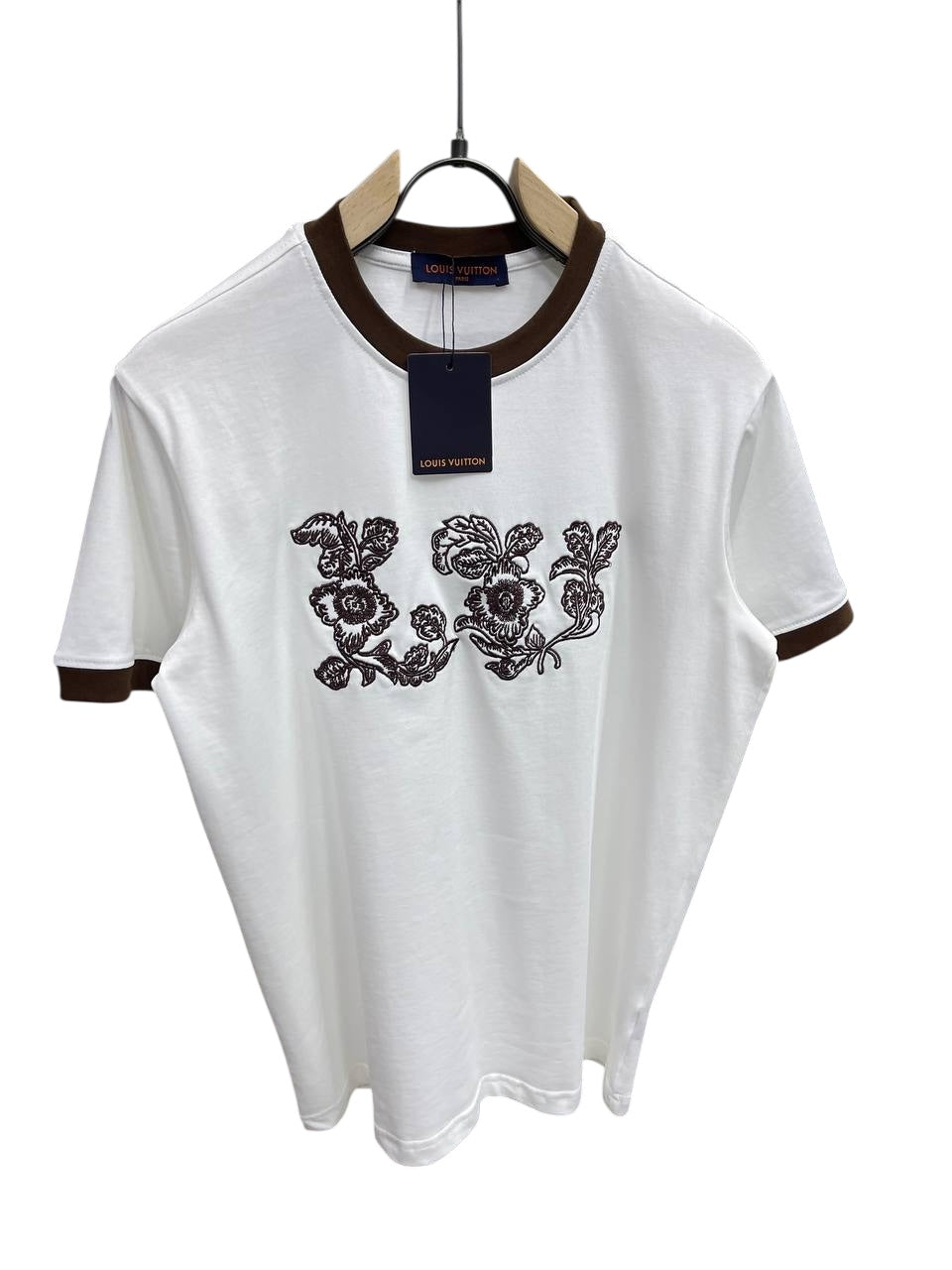 Louis Vuitton Floral Embroidered T-Shirt – White