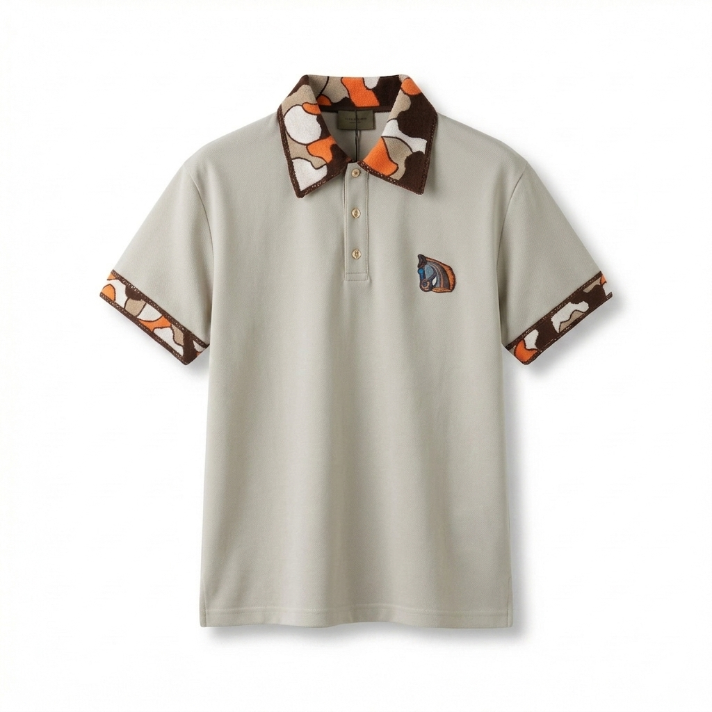 Hermes-Inspired Premium White Polo