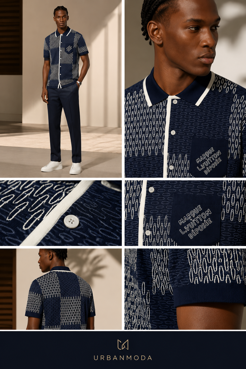 Louis Vuitton Knit Polo Shirt – Navy Blue