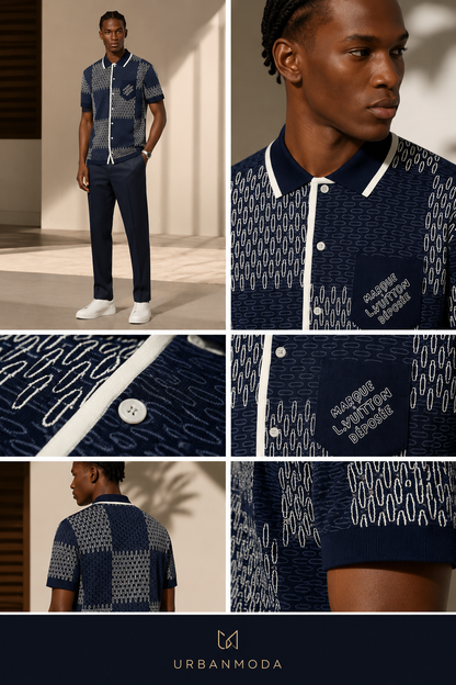 Louis Vuitton Knit Polo Shirt – Navy Blue