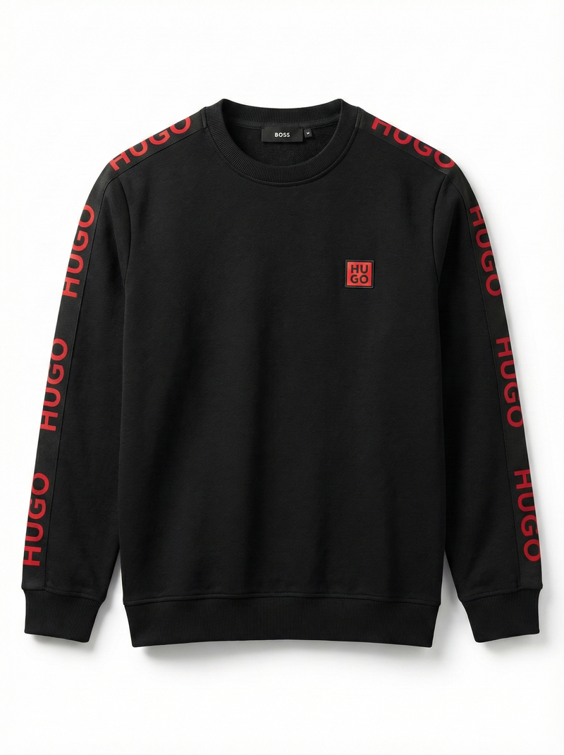 HUGO Logo Tape Crewneck Sweatshirt