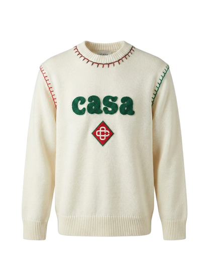 CASABLANCA Embroidered Premium Knit Sweater