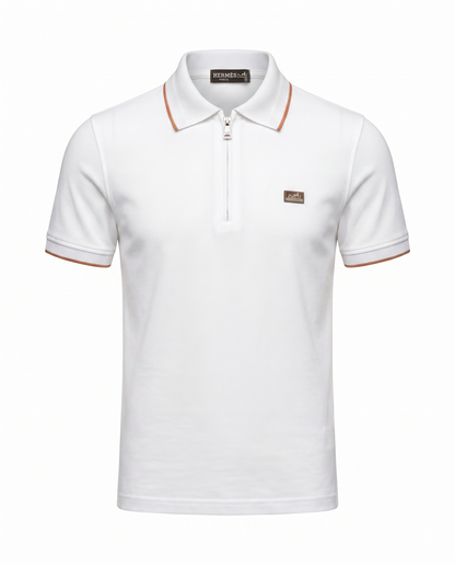 Hermes White Zip Polo – Elevated Everyday Luxury