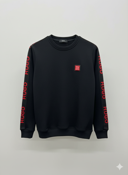 HUGO Logo Tape Crewneck Sweatshirt
