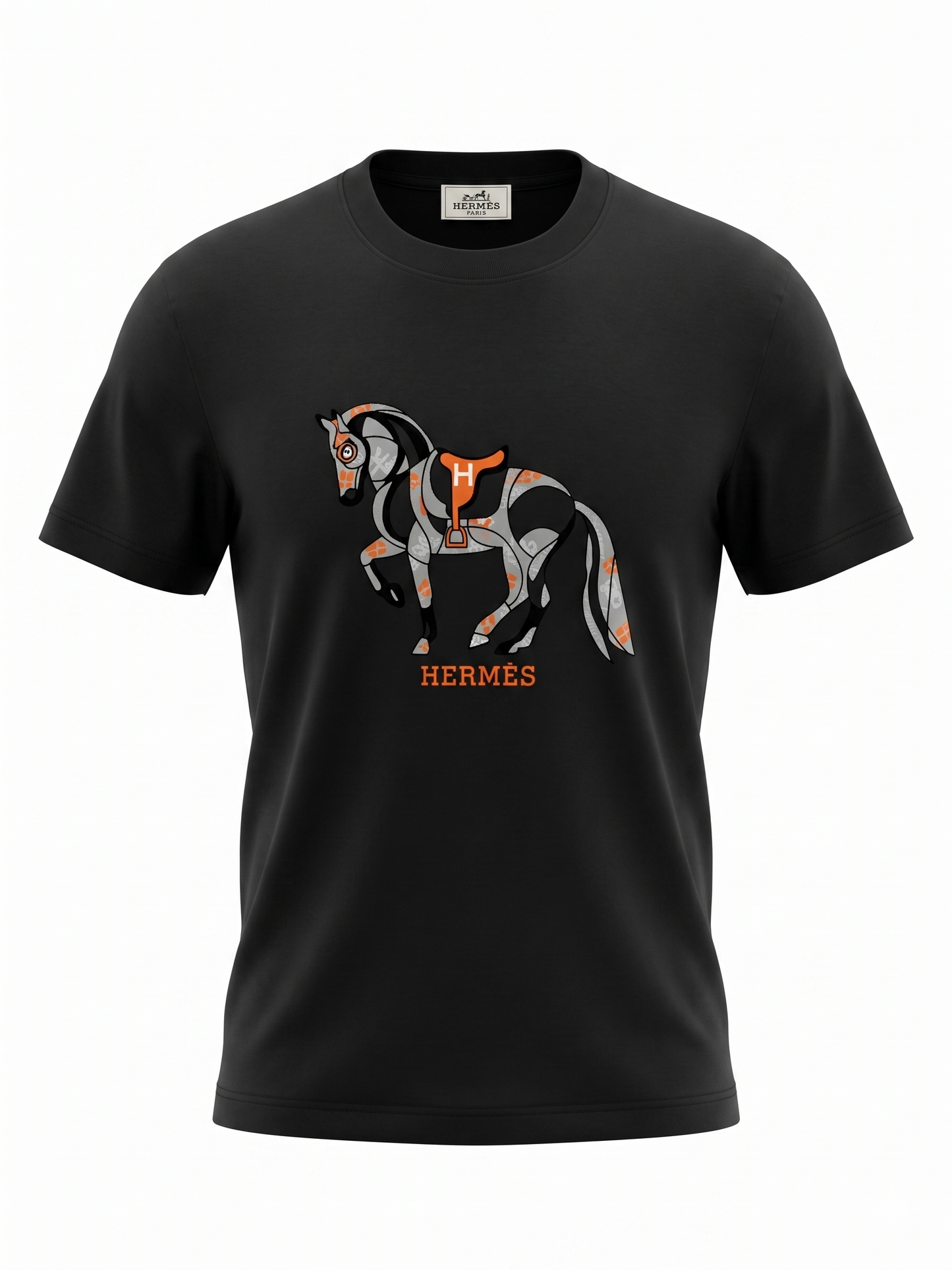 Hermès-Inspired Premium Black T-Shirt