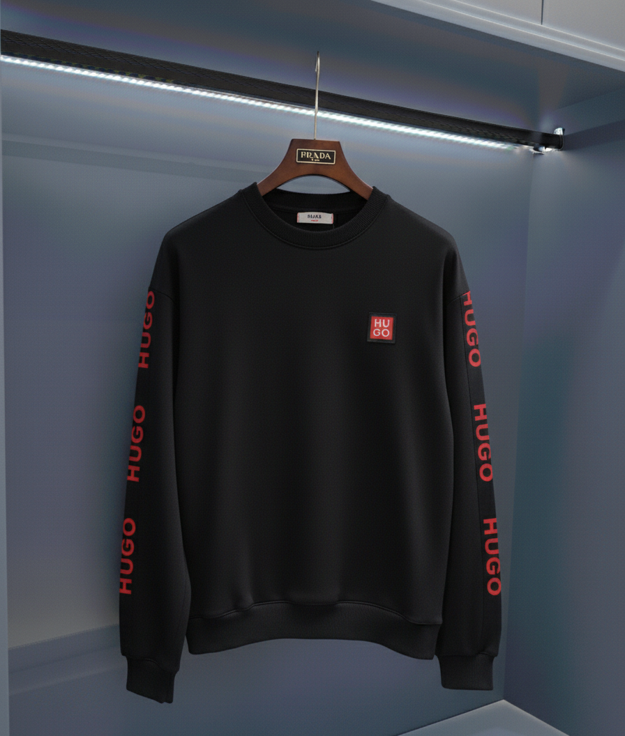 HUGO Logo Tape Crewneck Sweatshirt
