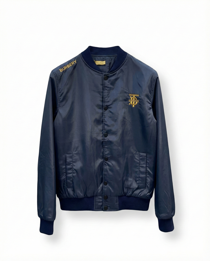 Ultra-light satin and fiber jacket navy