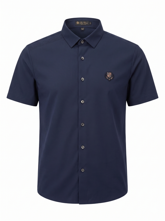 Loro piana Navy Short Sleeve Shirt – Smart Luxury Redefined