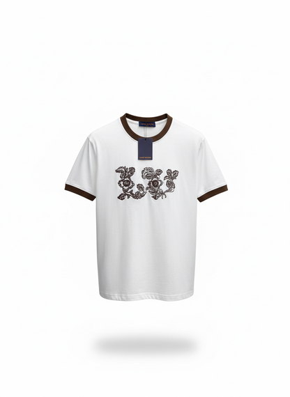 Louis Vuitton Floral Embroidered T-Shirt –  White