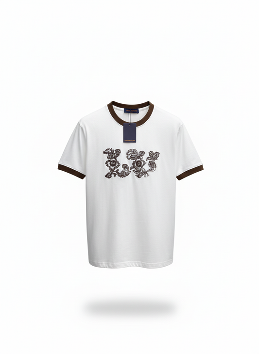 Louis Vuitton Floral Embroidered T-Shirt –  White
