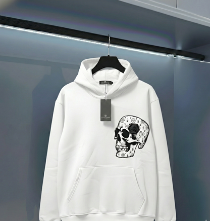 Philipp Plein White Skull Hoodie