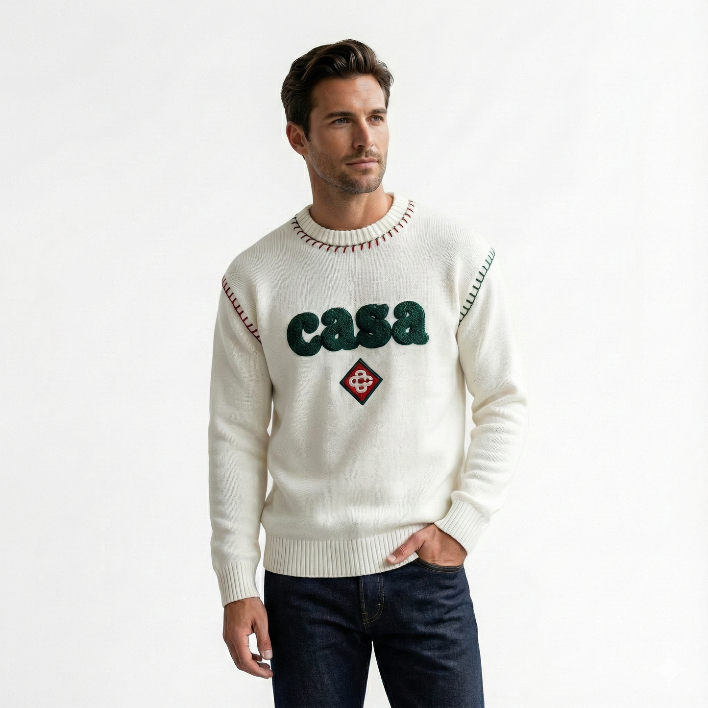 CASABLANCA Embroidered Premium Knit Sweater