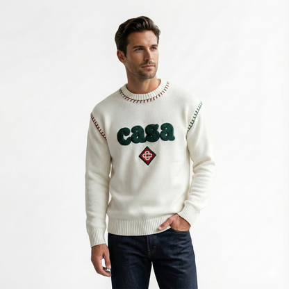 CASABLANCA Embroidered Premium Knit Sweater