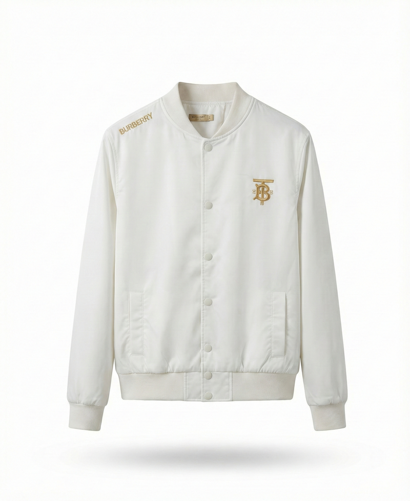 Ultra-light satin and fiber jacket white