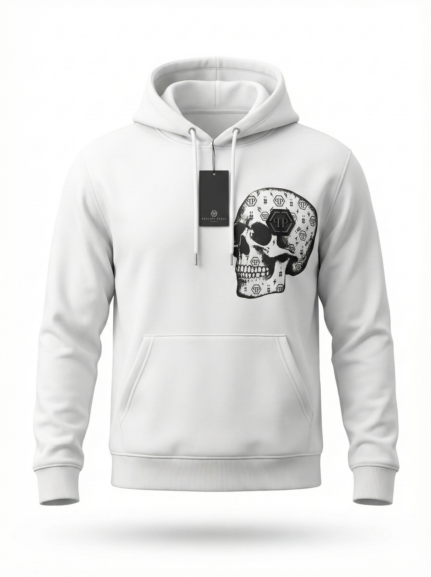 Philipp Plein White Skull Hoodie