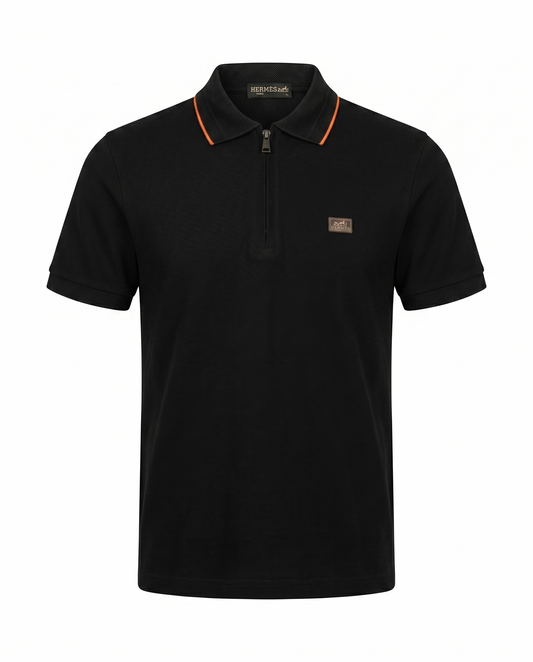Hermes Black Zip Polo – Elevated Everyday Luxury