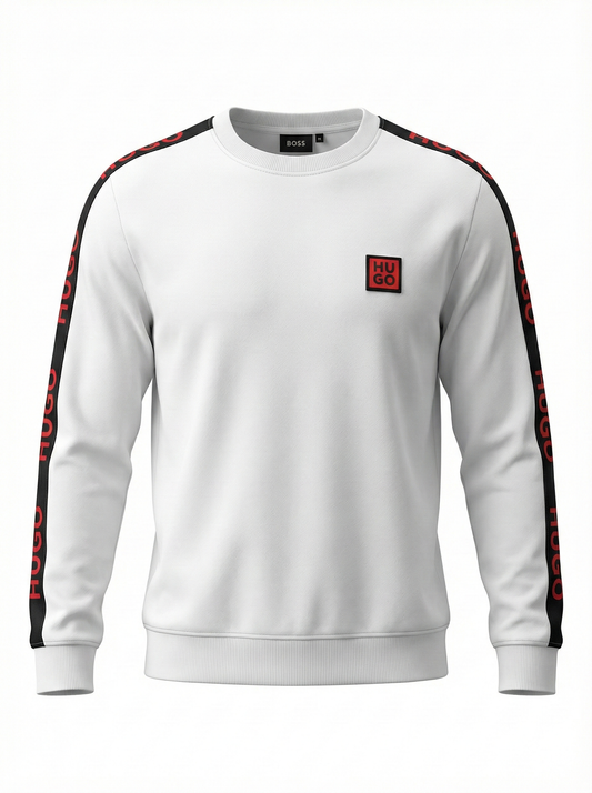 HUGO Logo Tape Crewneck Sweatshirt