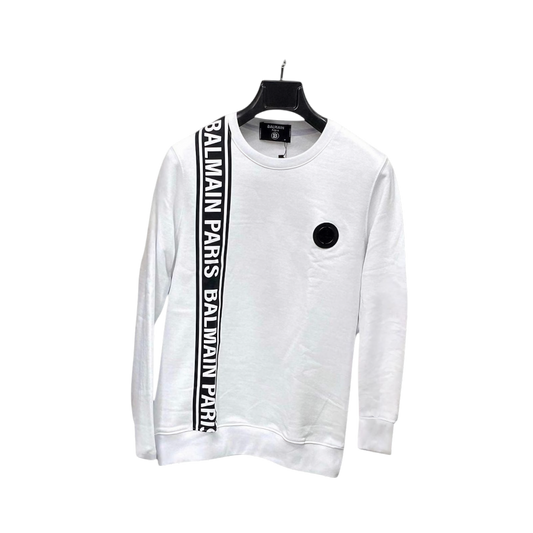 Balmain Paris White Crewneck Sweatshirt