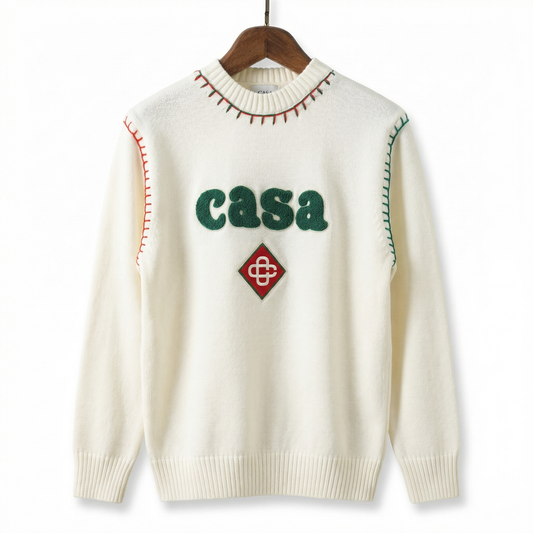 CASABLANCA Embroidered Premium Knit Sweater