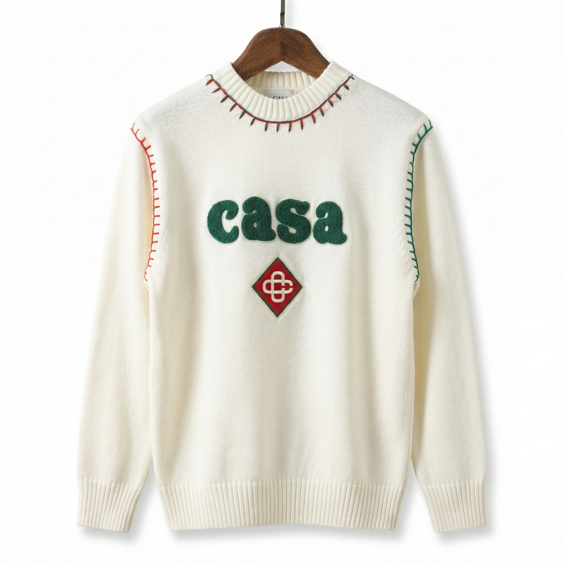 CASABLANCA Embroidered Premium Knit Sweater