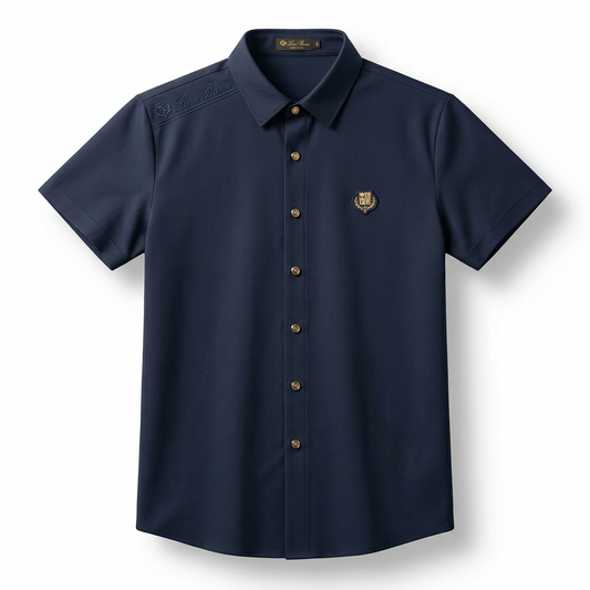 Loro piana Navy Short Sleeve Shirt – Smart Luxury Redefined