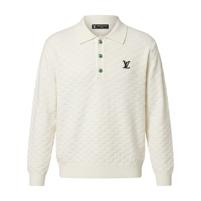 Louis Vuitton Textured 'Treiko' Knit Polo –  Creamy