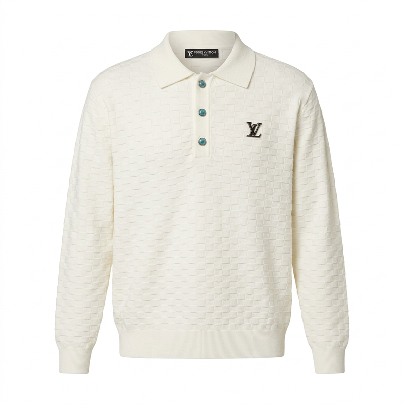 Louis Vuitton Textured 'Treiko' Knit Polo –  Creamy